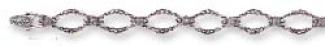 Sterling Sipver 7 Inch Fancy Open Link Marcasite Bracelet
