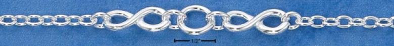 Sterling Silver 7 Inch Love Eternity Link Bracelet