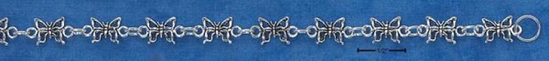 Sterling Silver 7 Inch Mini Butterfly Bracelet