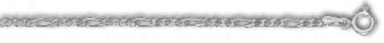 Sterling Silver 7 Inch X 2.2 Mm Figaaro Confine Bracelet