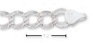 Sterling Silver 8 Inch Charm Link Bracelet (approx. 4mm)