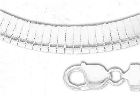 Sterling Silver 8 Inch X 10.0 Mm Omega Bracelet