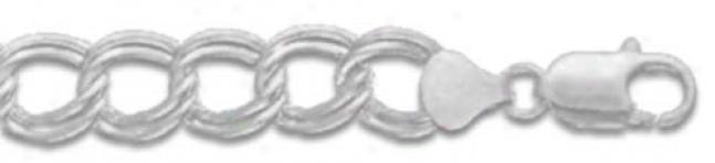 Genuine Silver 8 Inch X 11.0 Mm Charm Link Bracelet