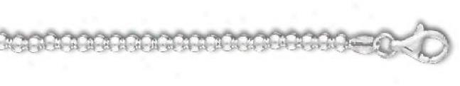 Sterling Silver 8 Inch X 3.0 Mm Ball Chai Bracelet