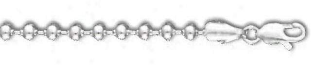 Sterling Silver 8 Inch X 4.0 Mm Bead Chain Bracelet