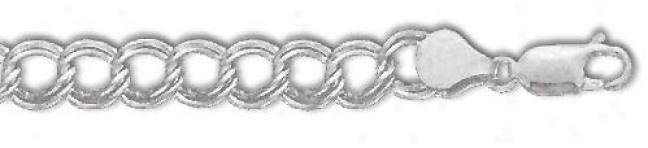 Sterling Silver 8 Inch X 8.0 Mm Charm Lihk Bracelet