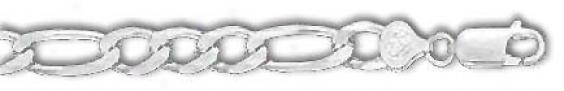 Sterling Silve 8 Inch X 8.3 Mm Figaro Chain Bracelet