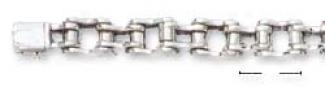 Sterling Silver 8.5 Inch Bixycle Chain Bracelet (10mm Wode)