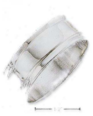 Sterling Silver 8mm Cord Ring With Flat Edge