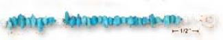 Sterling Silver 9 In Turquoise Nugget Anklet Three 5mm Beads