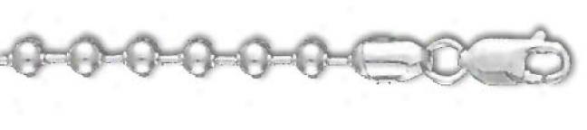 Sterling Silver 9 Inch X 5.0 Mm Bead Fetter Bracelet