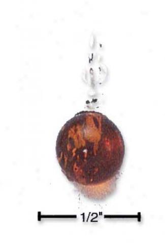 Sterling Silver 9mm Amber Bead Charm
