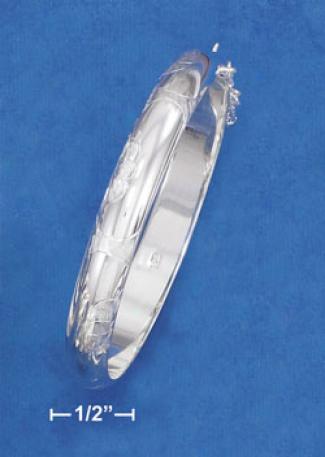 Sterling Silver 9mm Half Hinged Bangle Bracelet