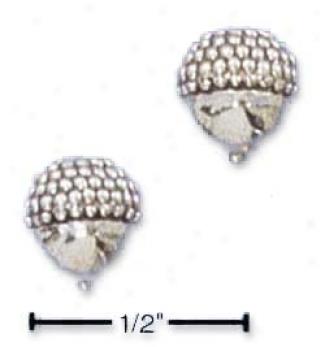 Sterling Silver Acorn Post Earrings