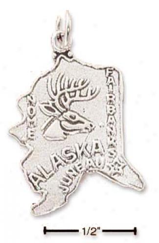 Sterling Silver Alaska State Charm