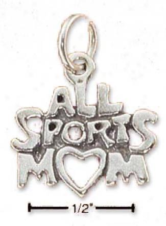 Sterling Silver All Sports Mom Charm