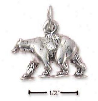Sterling Silver Antiqued 3d Walking Admit Charm