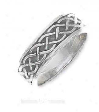 Sterling Silver Antiqued 7mm Loose Celtic Braid Band Ring