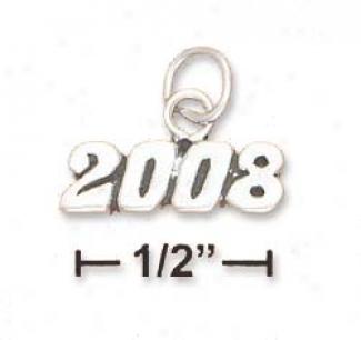 Sterling Silver Antiqued Bold 2008 Charm
