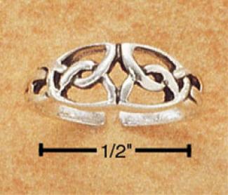 Sterling Silver Antiqued Celtic Intention Toe Ring