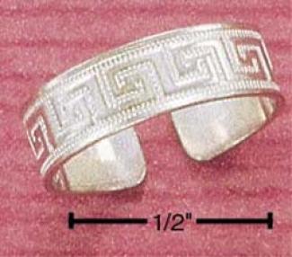 Sterling Silver Antiqued Greek Design Toe Ring