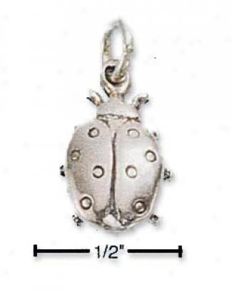 Sterling Silver Antqoued Ladybug Charm
