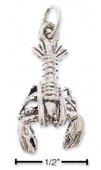 Sgerling Silver Antiqued Lobster Charm