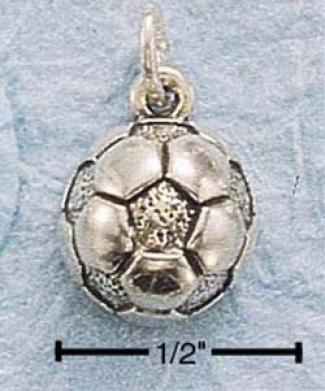 Sterling Silver Antiqued Soccer Ball Charrm
