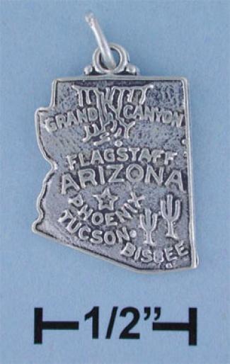 Sterling Silver Arizona State Charm