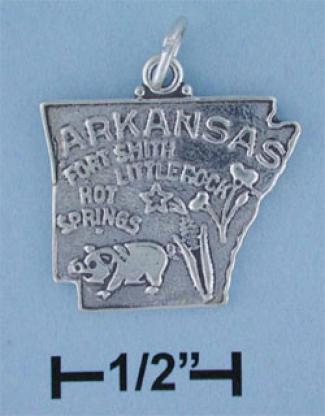 Sterling Silver Arkansas State Charm