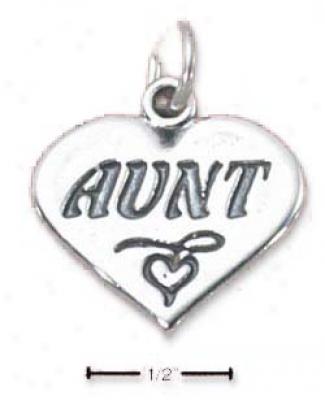 Sterling Silver Aunt With Courage On Heart Spell