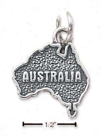 Sterling Silver Australia Map Charm