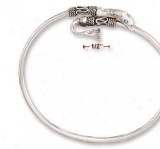 Strrling Silver Bali Style Dolphin Upper Arm Ring Bracelet