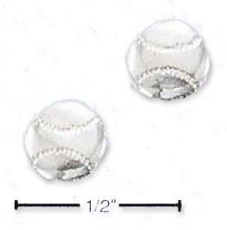 Sterling Silver Baseball Post Earrings