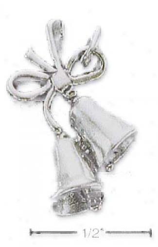 Sterling Silver Bells With Bow Charm