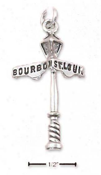 Sterling Silver Bourbon Street Sign And Lamppost Fascinate