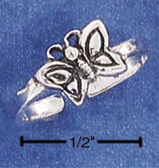 Sterling Silver Butterfly Toe Ring Triangle Design Shank