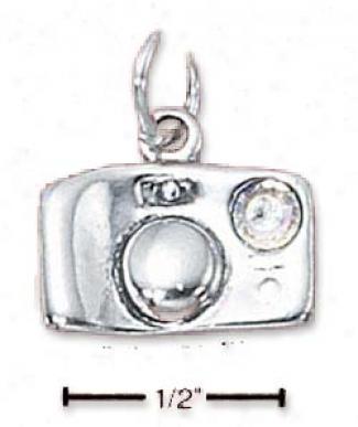 Sterling White Camera With Flash Charm