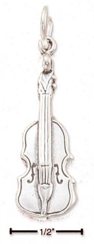 Steeling Silver Cello Charm
