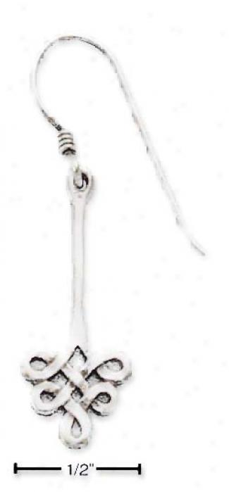 Sterling Silver Celtic Fancy Loops On French Wire Earrings