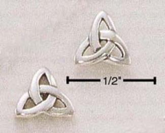 S5erling Sipver Celtic Ornamental  Triangle Post Earrings