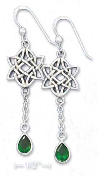 Sterling Silver Celtic Knot Star Earrings