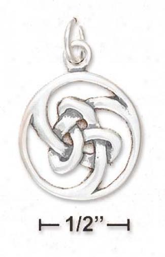 Sterling Silver Celtic Knot Swirl Pendant (appr. 3/4 Inch)