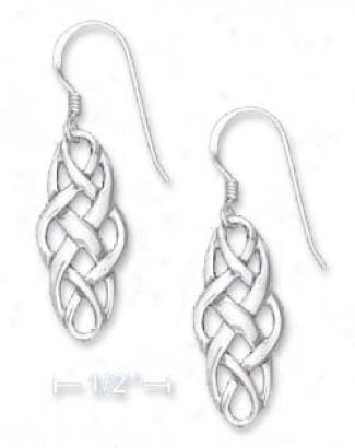 Sterling Silver Celtic Weave French Wire Earrings