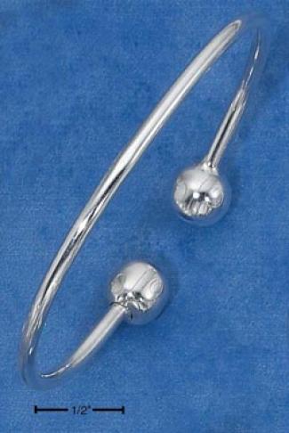Genuine Silver Child Cuff With Removable Ball End