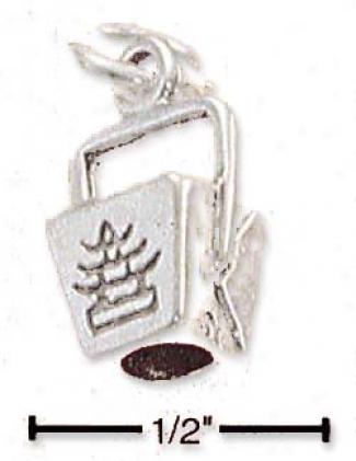 Sterling Silver Chinese Food Take-out Box Charm