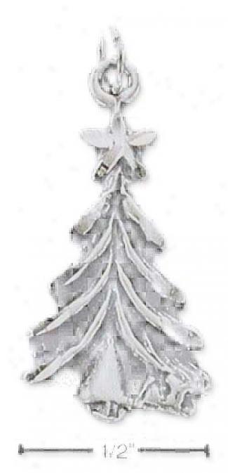 Sterling Silver Christmas Tree With Star Charm