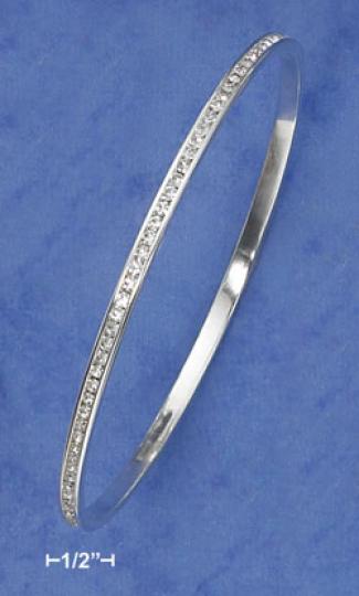 Sterling Silver Net Cz Eternity Baangle Bracelet