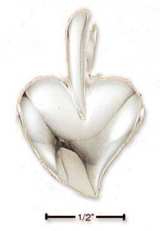 Sterling Silver Contemporary Heart With Hoe Charm