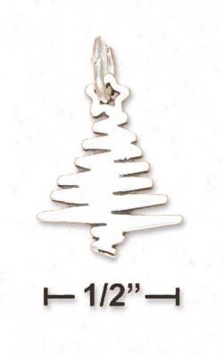 Sterling Silver Contemporary Suiggle Christmas Tree Charm